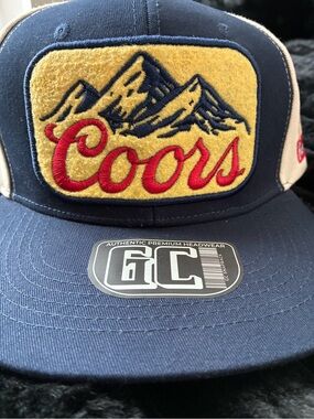 New Coors Banquet Logo Embroidered Patch Two Tone Hat/Cap Multi-Color